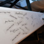 a photo of signatures on a steel beam for the student center at The College of ۿ۴ý