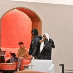 Students at The College of ۿ۴ý studying in a group in the new second floor of Lowry Center.